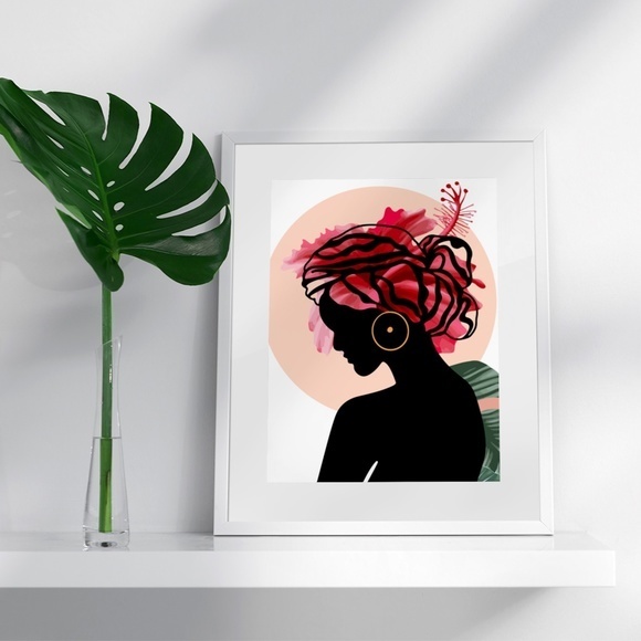 Modern Wall Art Print Tropical Girl Unframed - Picture 10 of 17